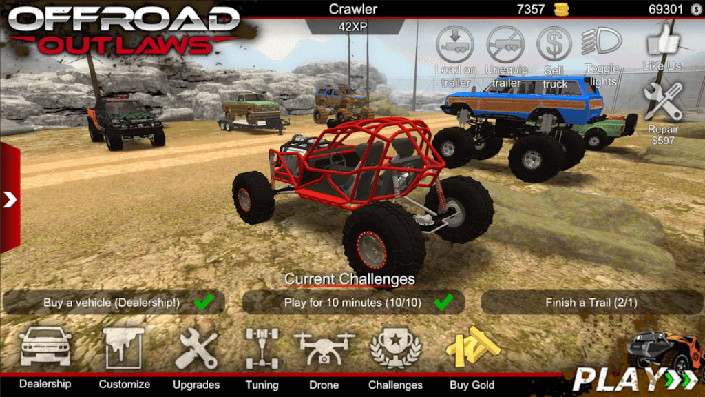 offroad outlaws mods for android