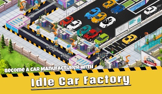 Idle car factory car builder mod apk free shopping1